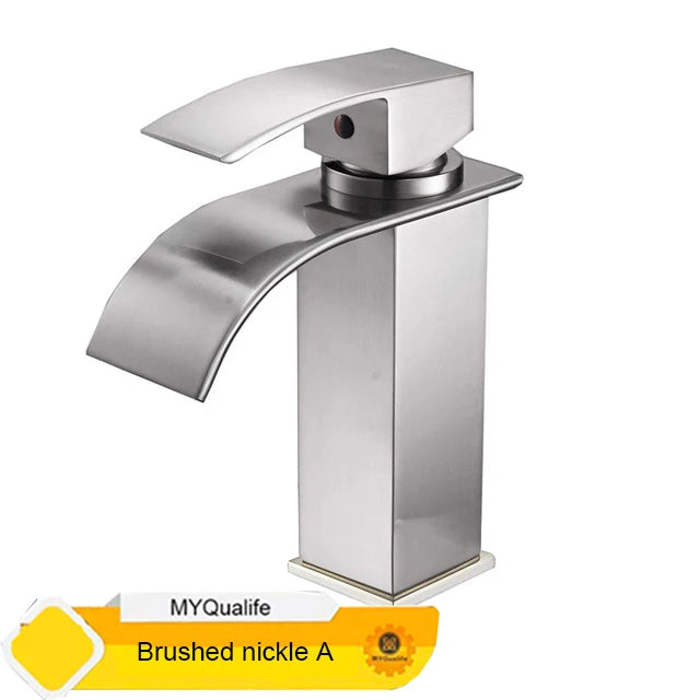 MYQualife Waterfall Bathroom Faucet Vanity Vessel Sink