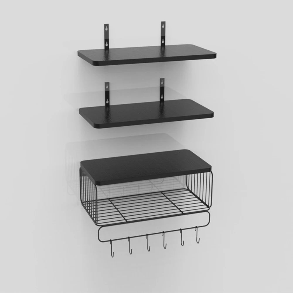 Hign-concerned Wall Mounted Floating Shelves Triple Tier