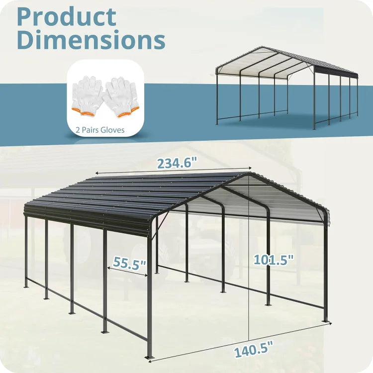 Heavy Duty 12x20 FT Metal Carport for Ultimate Vehicle Protection
