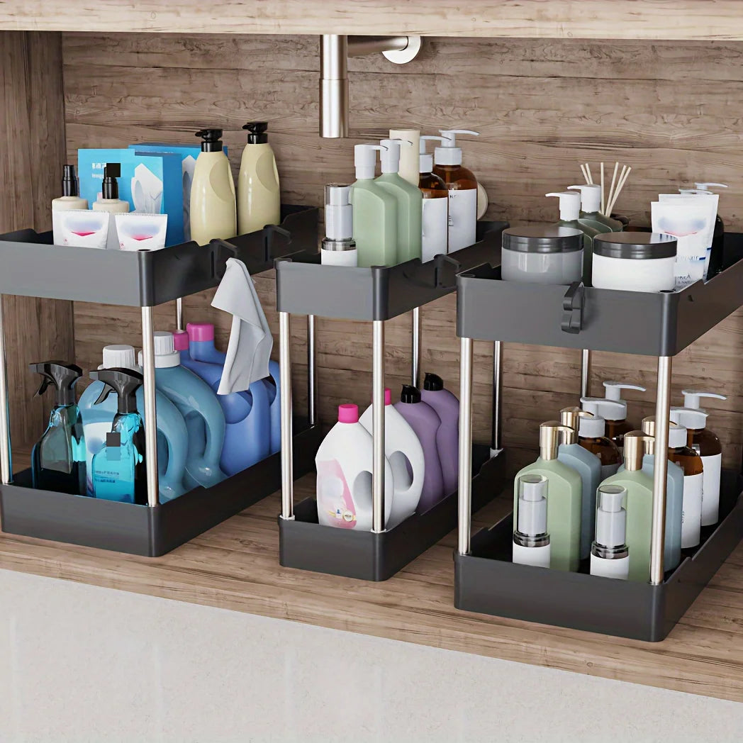 Under Sink Organizer Trio Storage Racks For Cosmetics