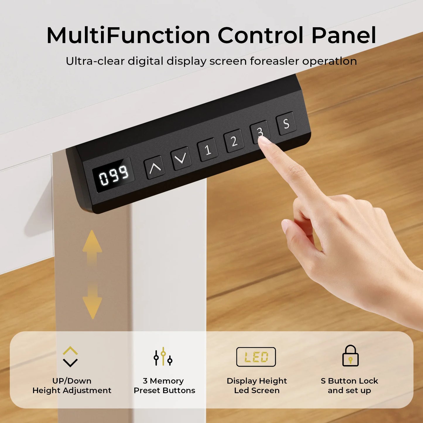 Folded Electric Standing Desk With Drawers Sit Stand Desk