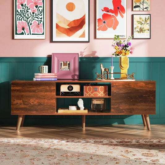 GALAXHERO Retro TV Console Center With Media Storage