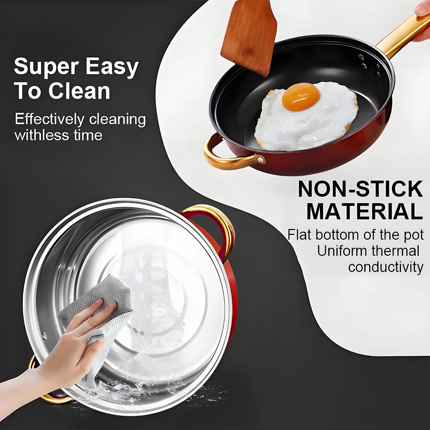 Feature Stainless Steel Cookware Set With Nonstick