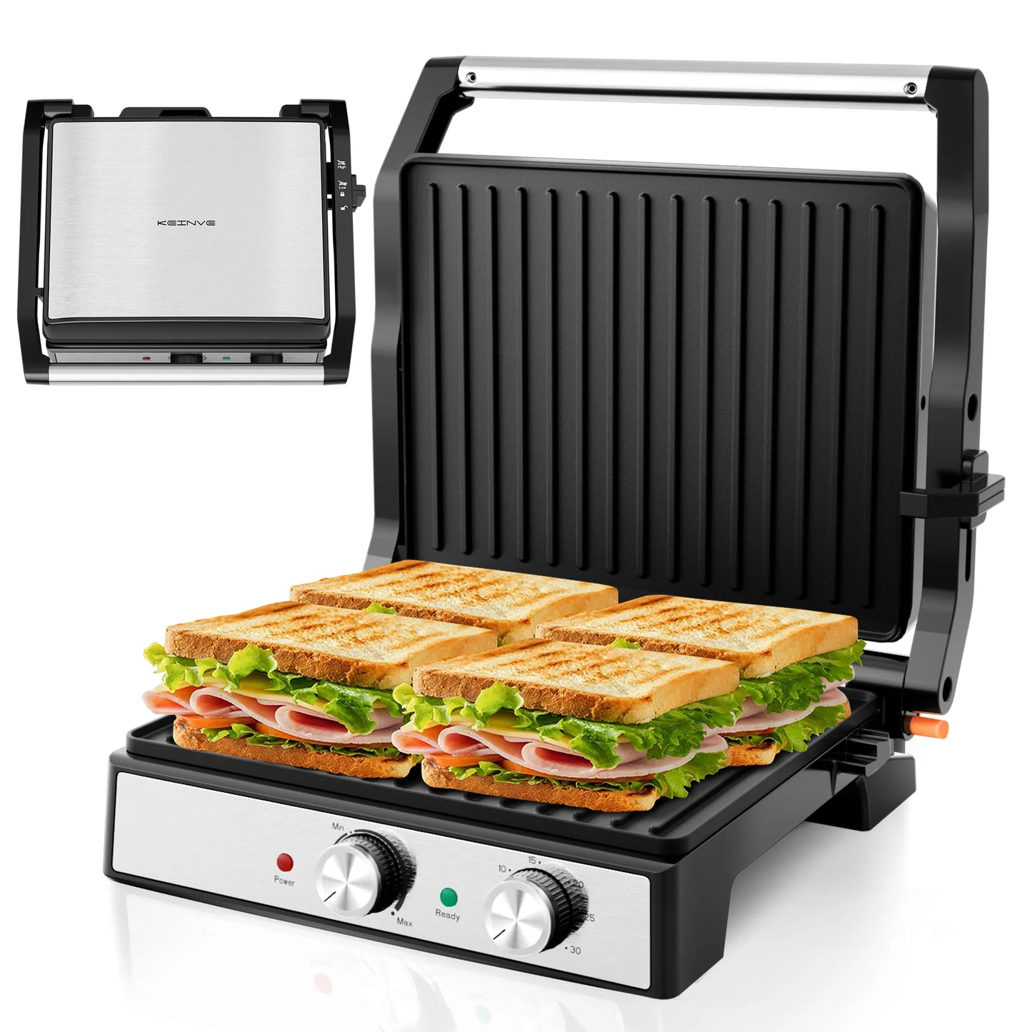 CACHOO Panini Grill Press With Nonstick Surface 180 Degree