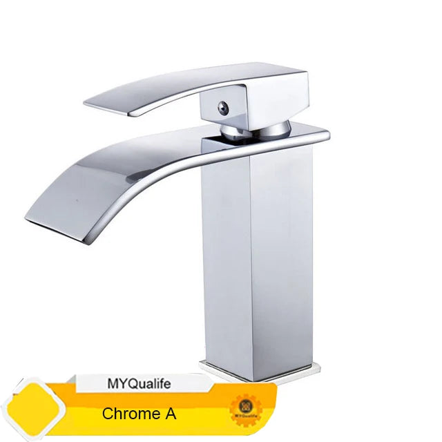 MYQualife Waterfall Bathroom Faucet Vanity Vessel Sink