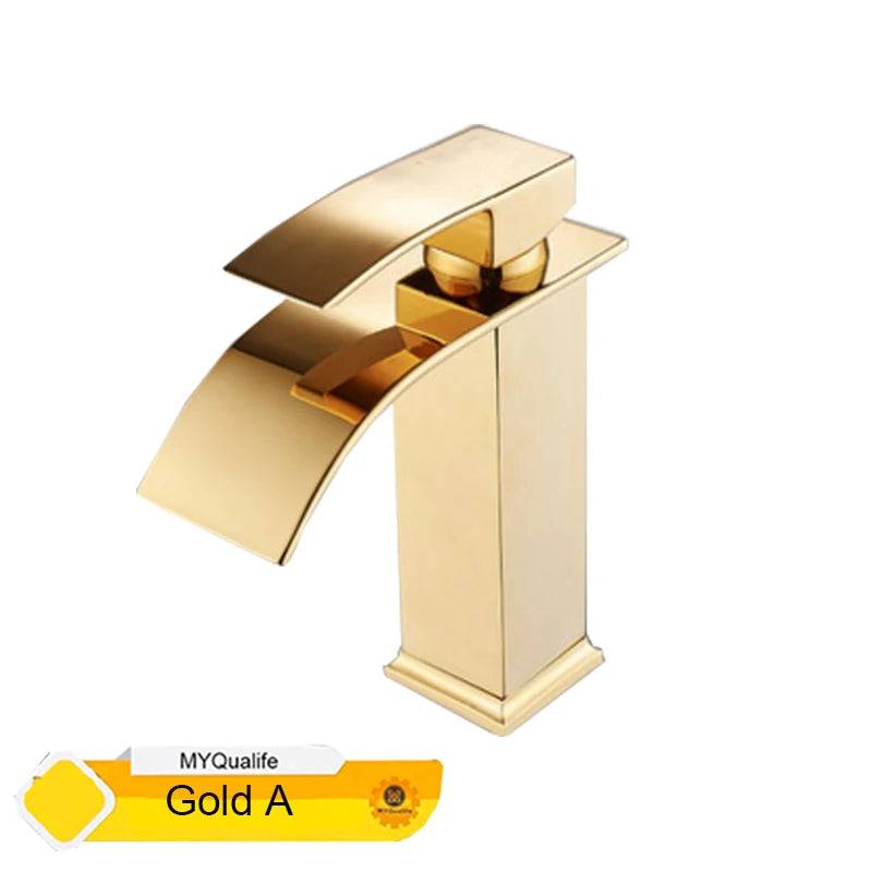 MYQualife Waterfall Bathroom Faucet Vanity Vessel Sink