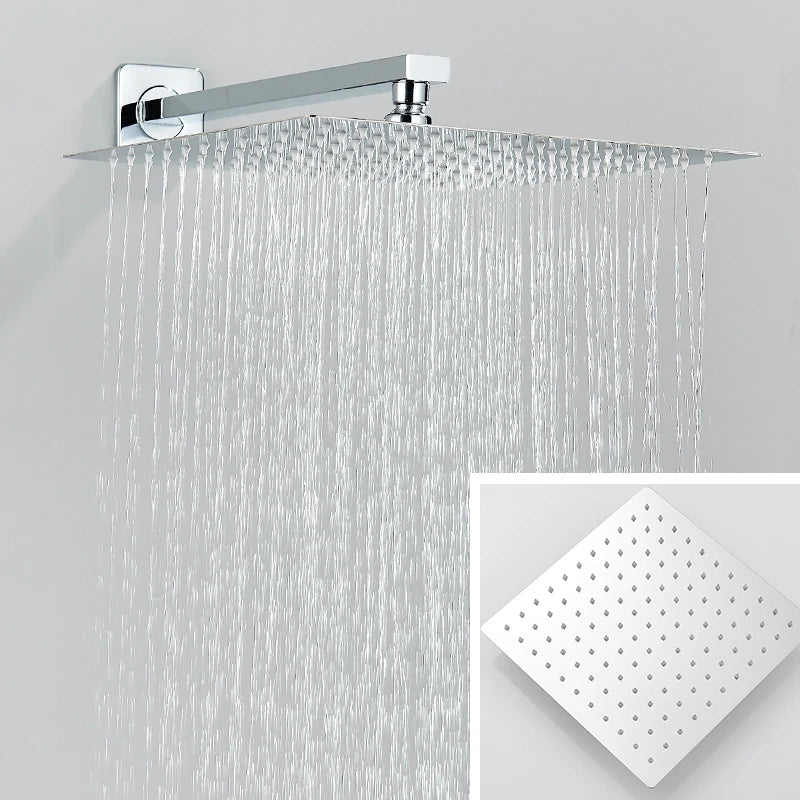 Quyanre Concealed Shower Faucet System 2 Way Rainfall Mixer