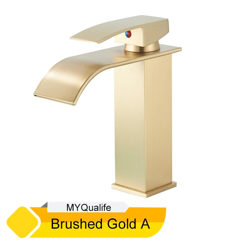 MYQualife Waterfall Bathroom Faucet Vanity Vessel Sink