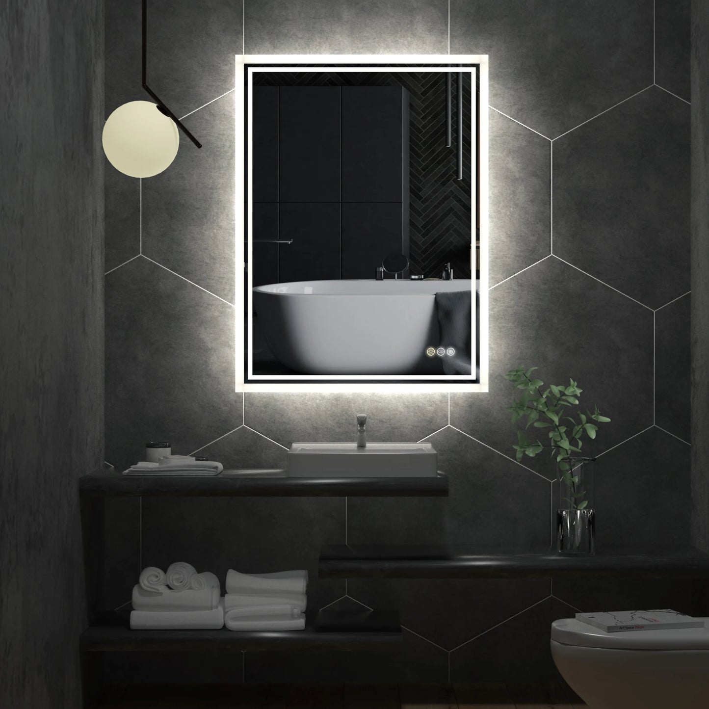Wisfor LED Backlit Frameless Bathroom Vanity Mirror With Anti Fog