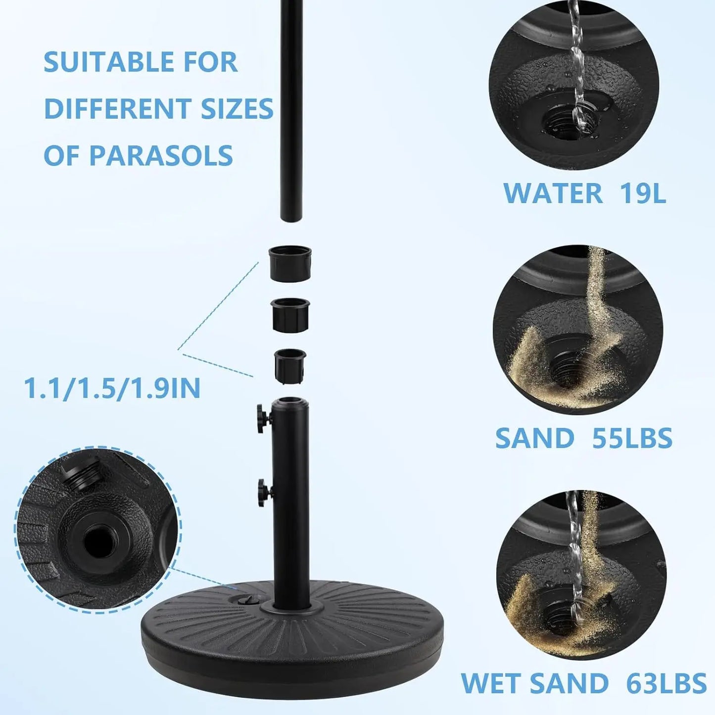 General Use Weighted Base For Outdoor Umbrella Stand