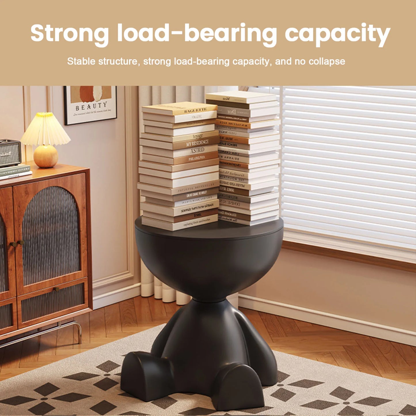 Wedyvko Modern Round Coffee Table With Storage Rack