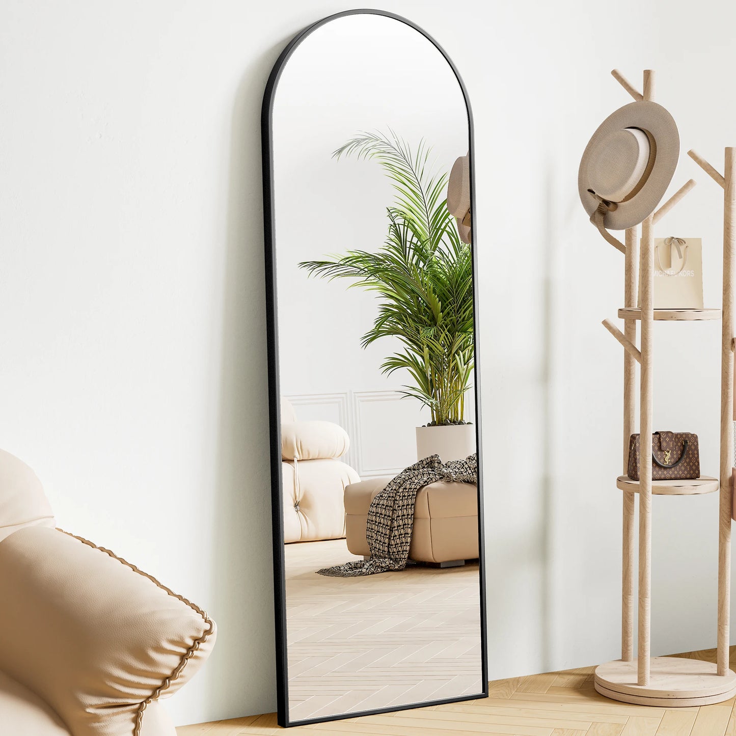 Full Body Wall Mirror with Aluminum Frame for Elegant Home Decor