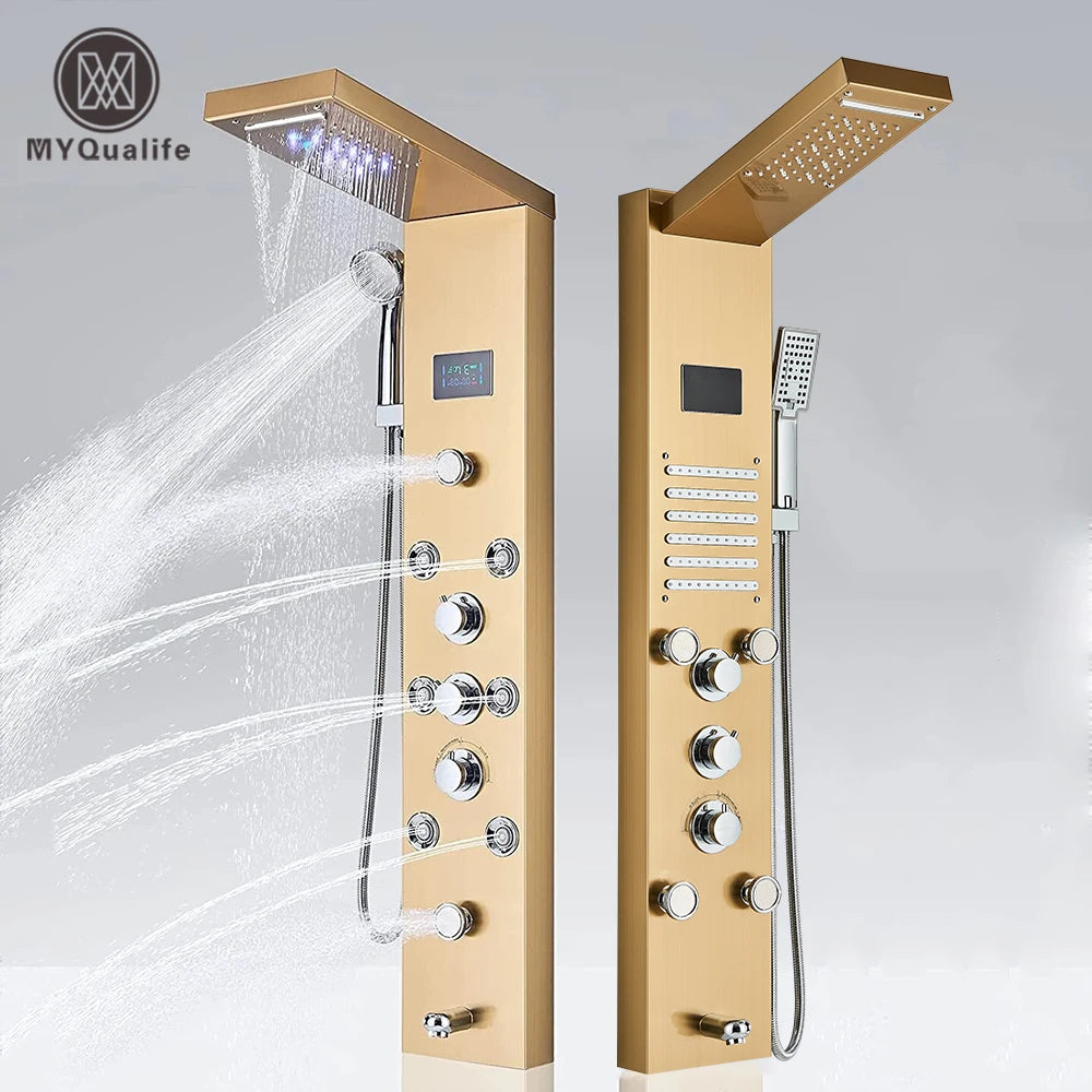 MYQualife Golden Shower Panel LED Light Shower Column