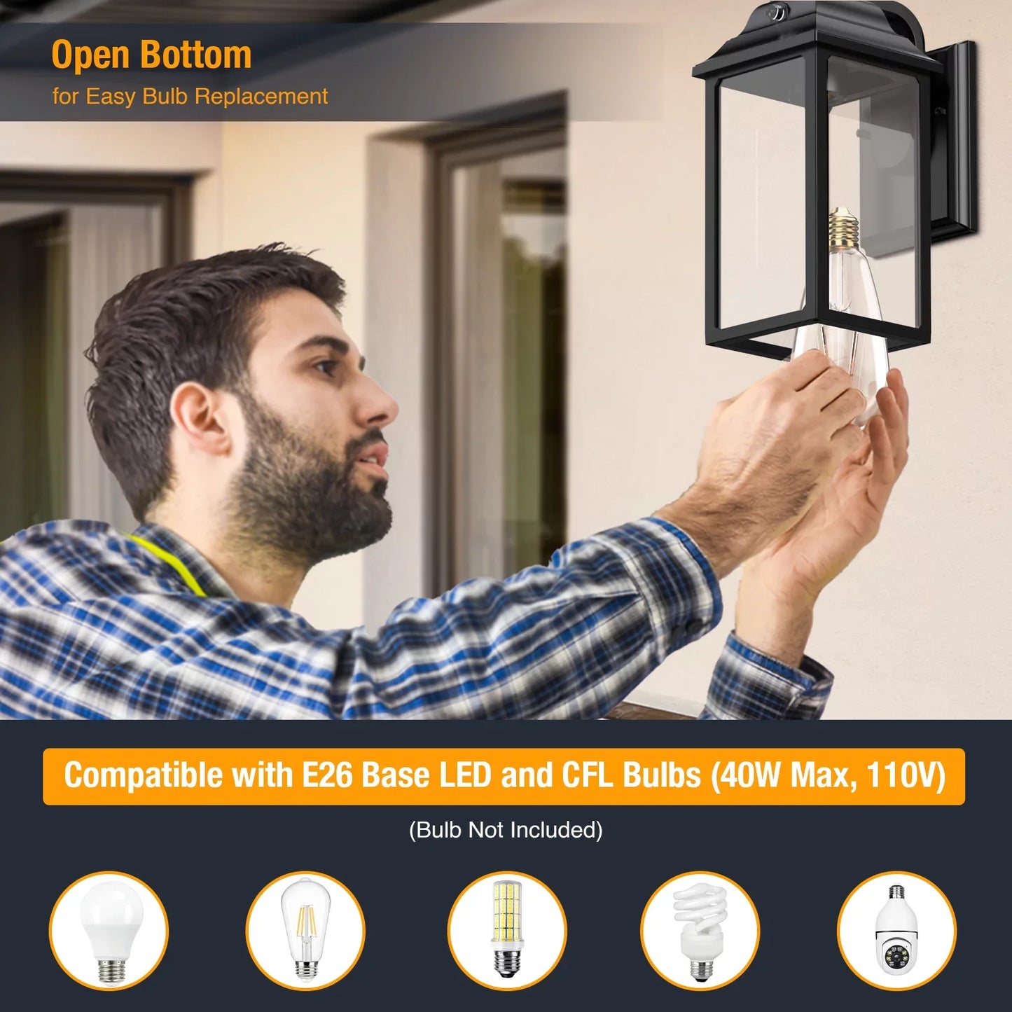 Wall Sconce Outdoor Lights 2 Pack Exterior Porch Lanterns