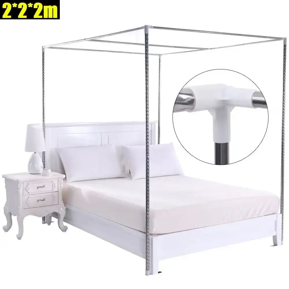Hign-Concerned Stainless Canopy Bed Frame With Mosquito Net