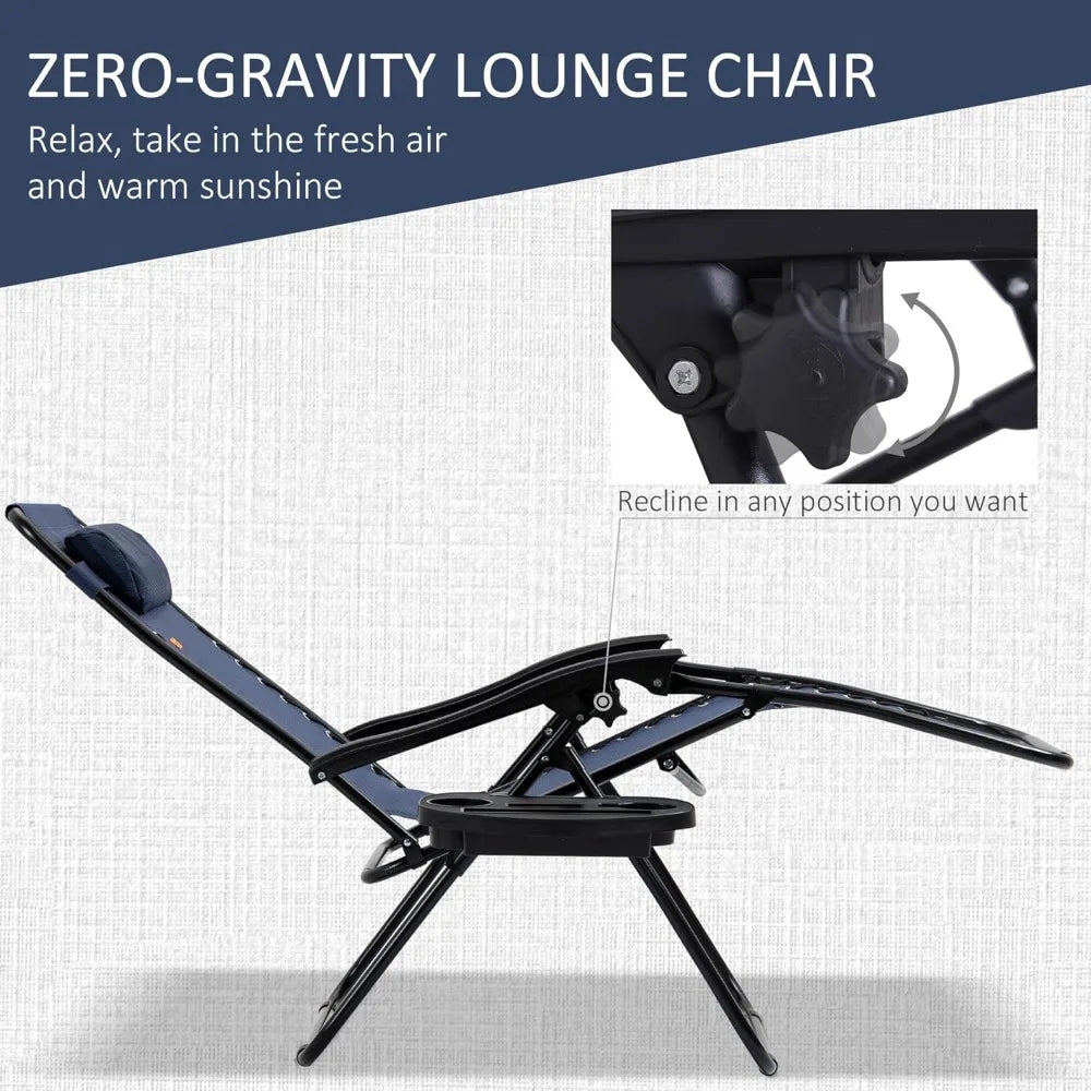 Color Zero Gravity Chair Set With Side Table Outdoor