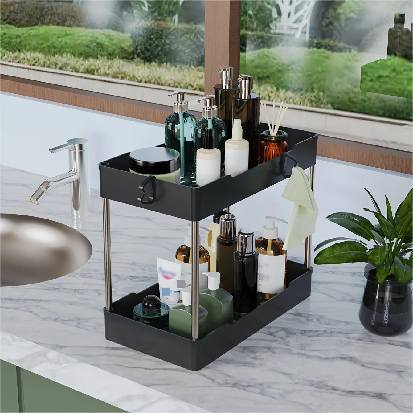 Under Sink Organizer Trio Storage Racks For Cosmetics