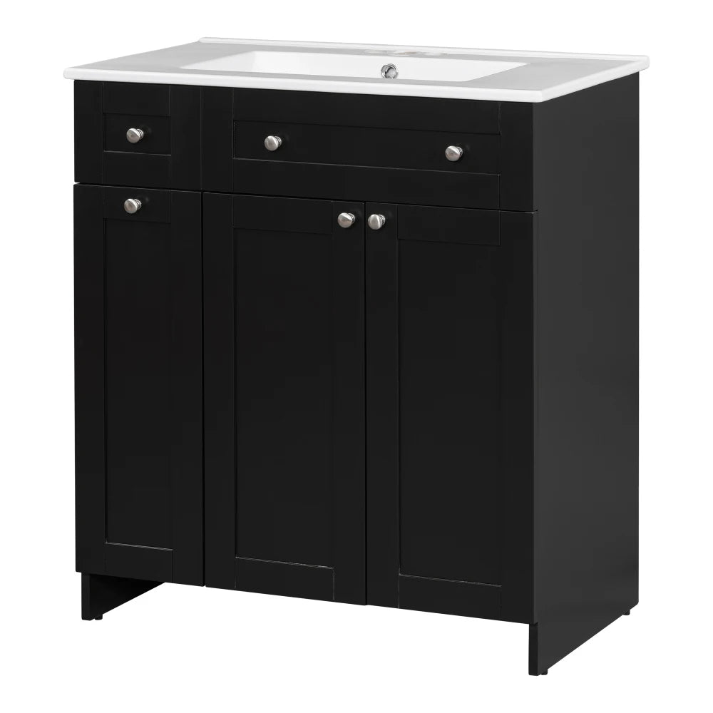 LWOH Bathroom Vanity With Ceramic Sink Cabinet Storage