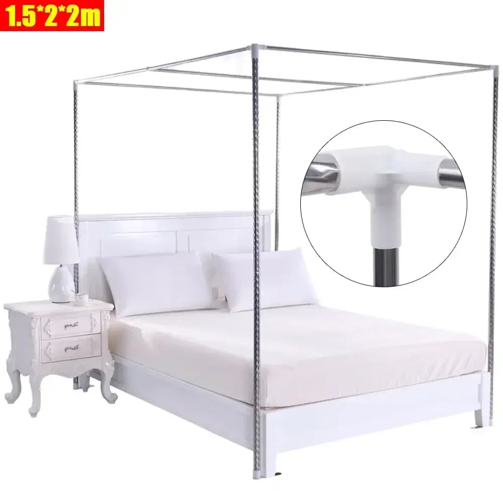 Hign-Concerned Stainless Canopy Bed Frame With Mosquito Net