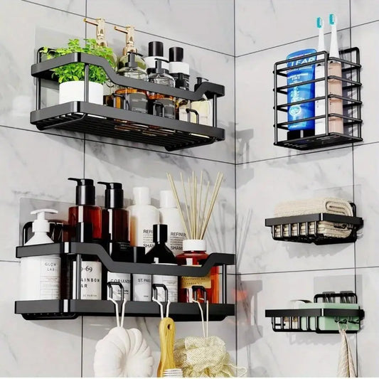 Hign-concerned Stainless Steel Adhesive Shower Caddy Set