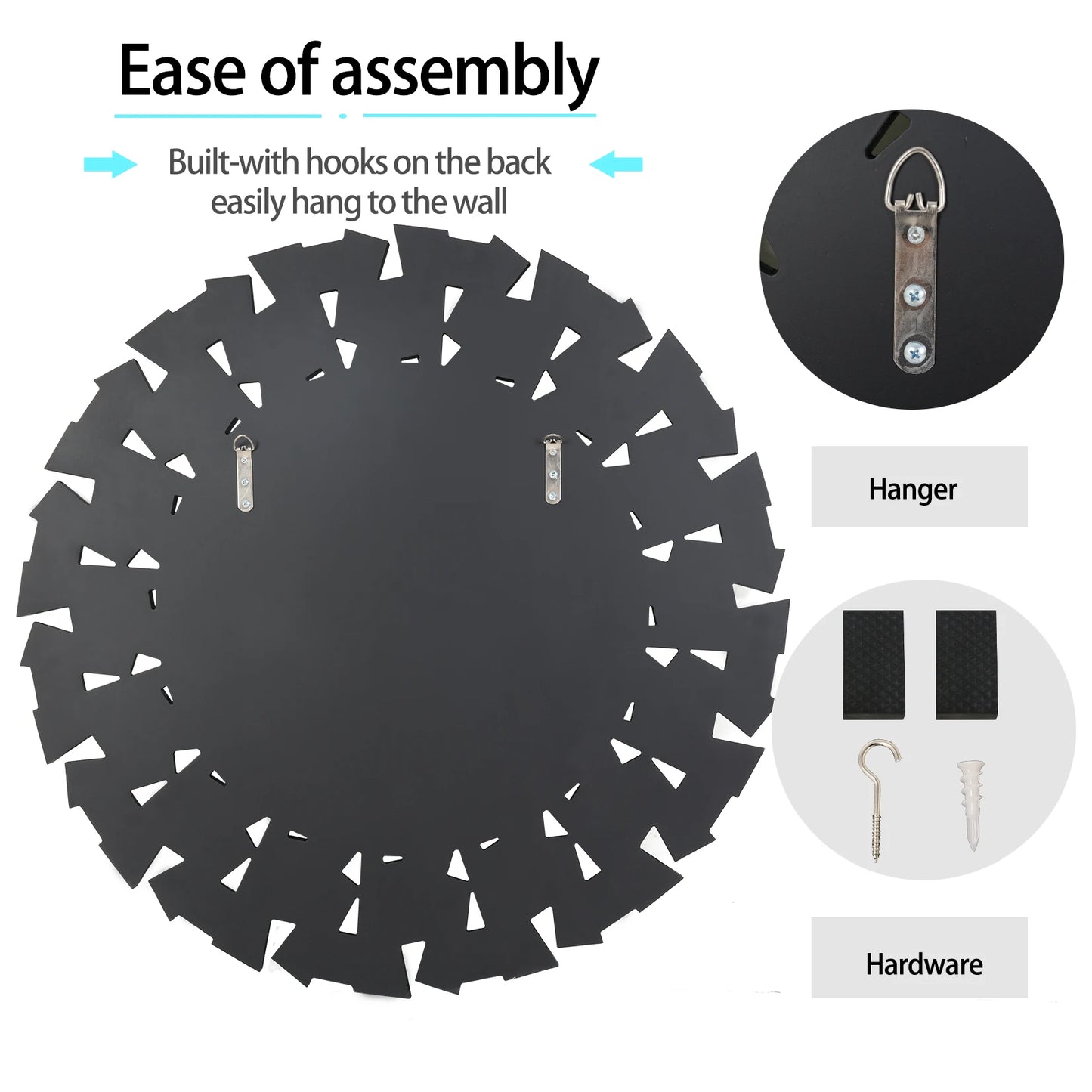 Wisfor Sunburst Round Wall Mirror Beveled Silver Glass