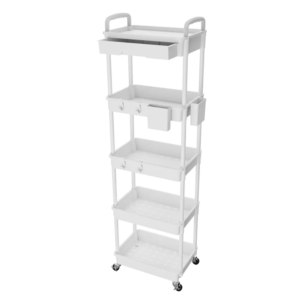 Hign-concerned 5 Tier Rolling Utility Cart With Drawer Kitchen