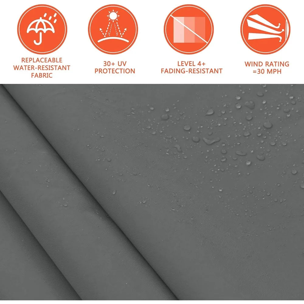 Ticify Retractable Patio Awning Sun Shade Cover for Deck