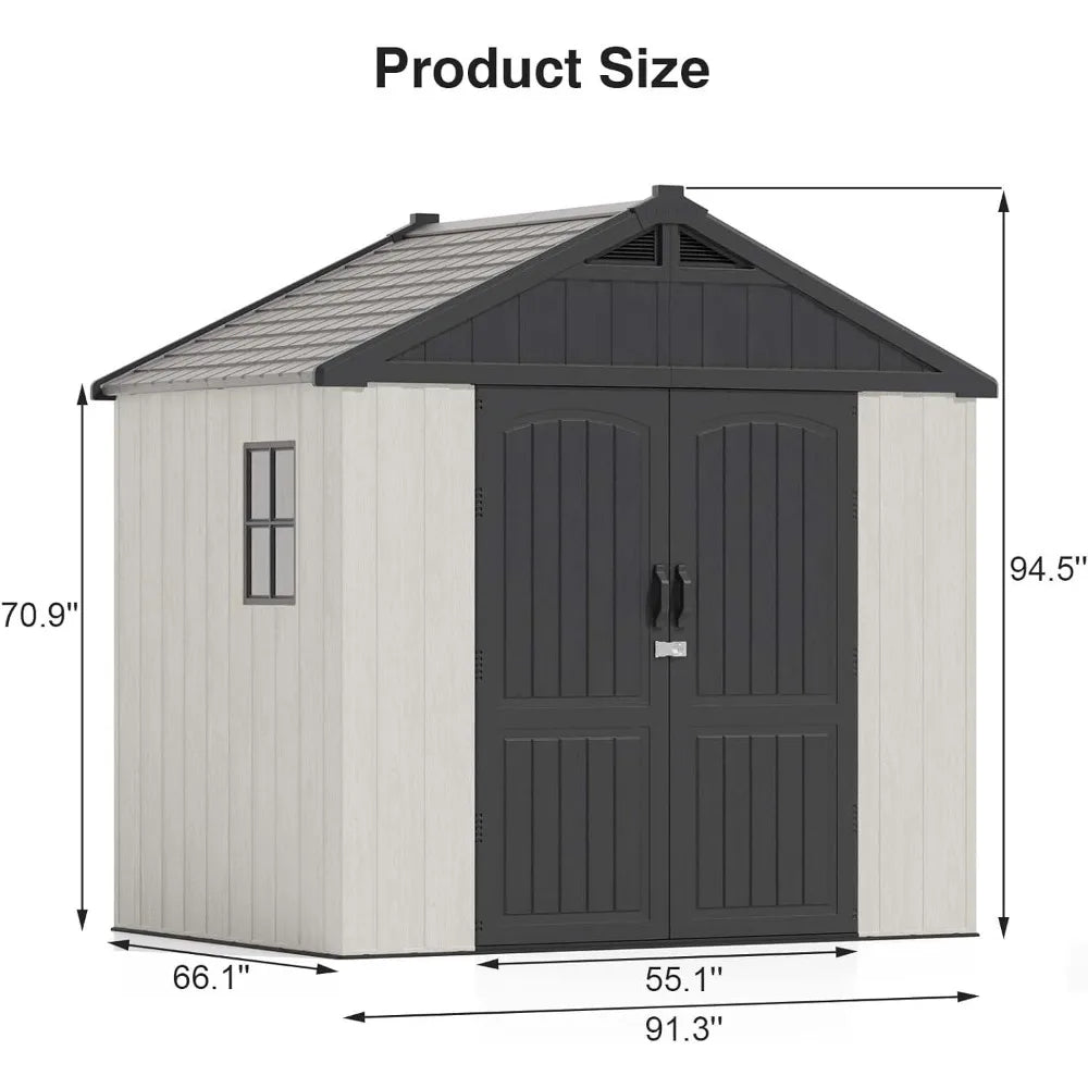 Hign-concerned Plastic Storage Shed With Floor Window
