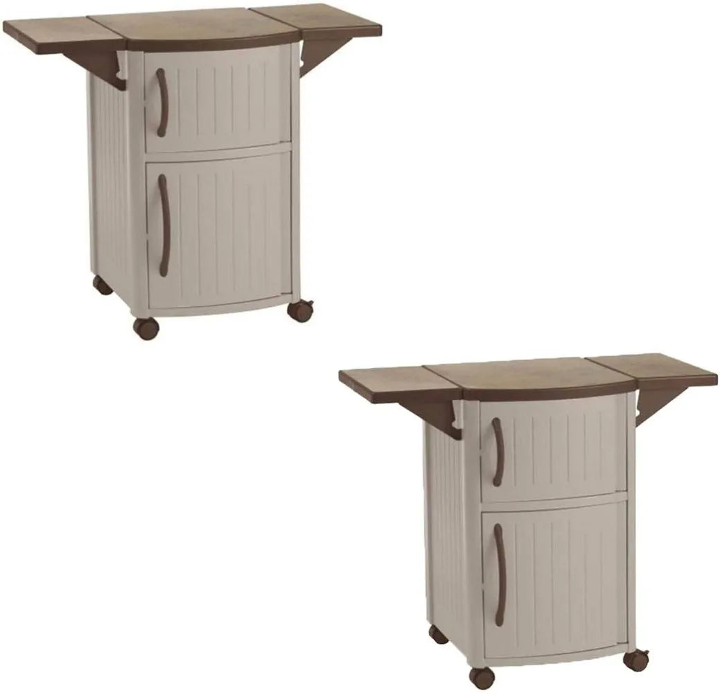 RBXCHign Outdoor Grill Prep Station Cart Storage Cabinets