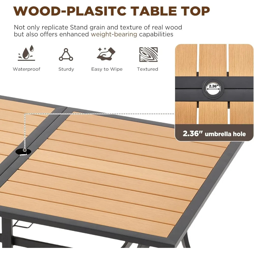 All Weather Rattan Patio Dining Set With Removable Cushions