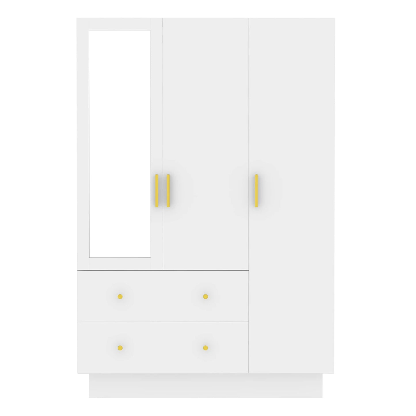 QiaoShiRen Modern Wooden Armoire Wardrobe Mirror Lights