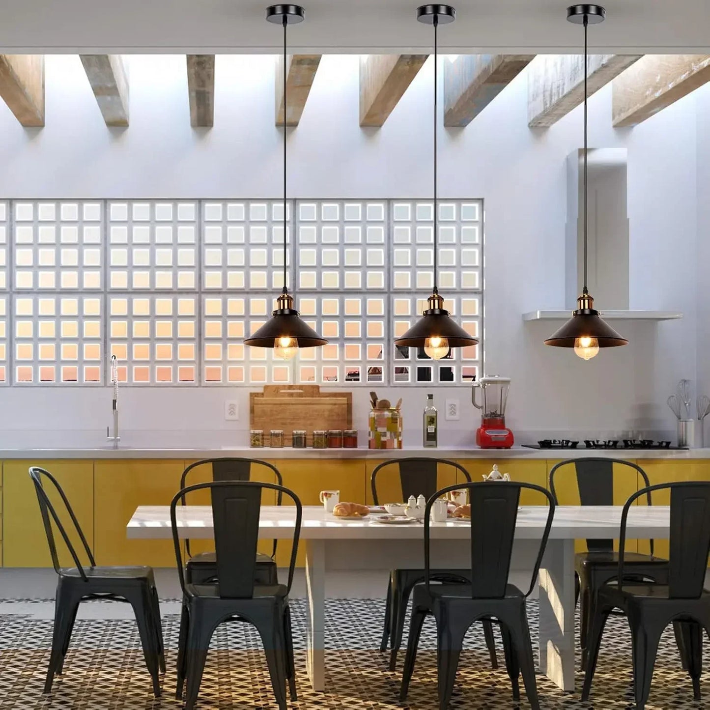 Newrays Industrial Retro Iron Pendant Light For Kitchen