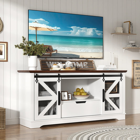 VOWNER Modern TV Stand With Drawer And Storage Cabinets