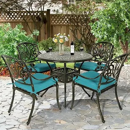 Modern 5-Piece Outdoor Patio Dining Set with Cushions