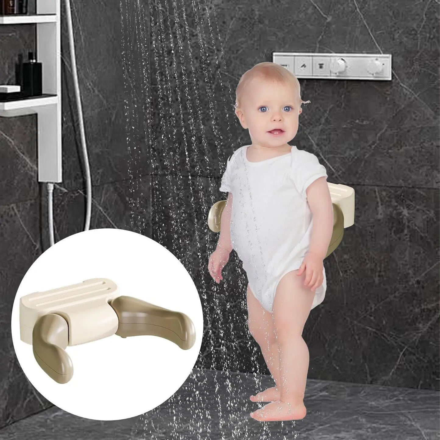 Wall Mounted Baby Shower Stand for Safe Bathing Support