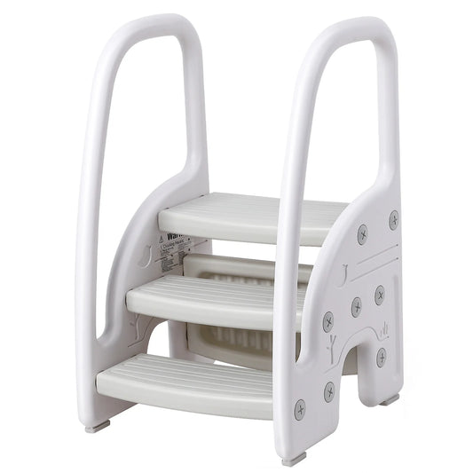 Hign Concerned Toddler Step Stool With Handles Dual Tier