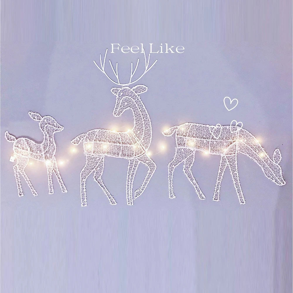 Alloet Battery Powered DIY Reindeer Ornaments For Garden