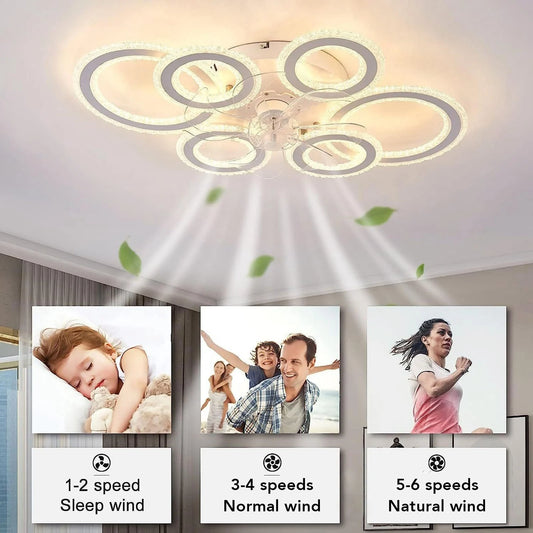 Nordic Modern Ceiling Fan Light Flush Mount For Dining Room