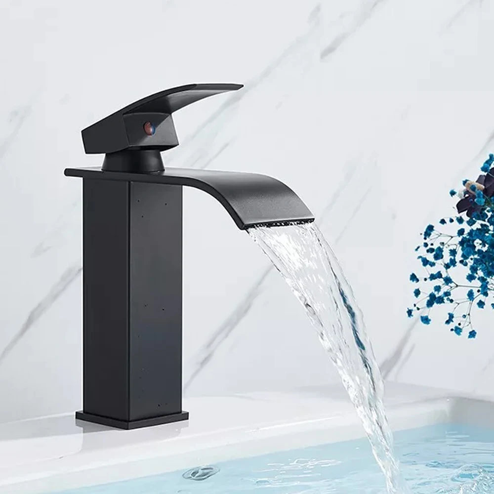 MYQualife Waterfall Bathroom Faucet Vanity Vessel Sink