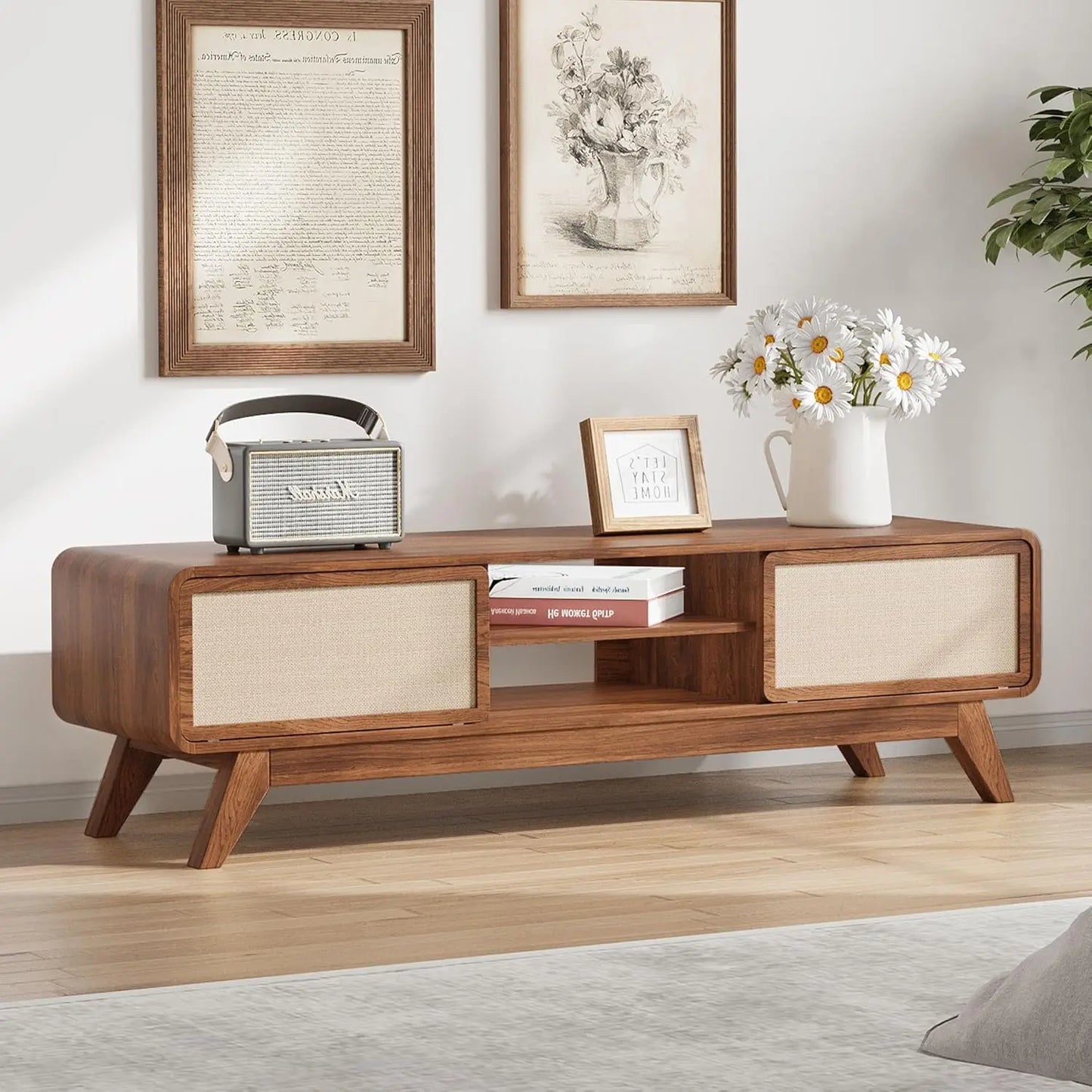Huanzhuang Modern TV Stand Entertainment Center Storage