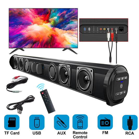 Wireless Bluetooth Soundbar For PC TV Home Theater 2 Channel