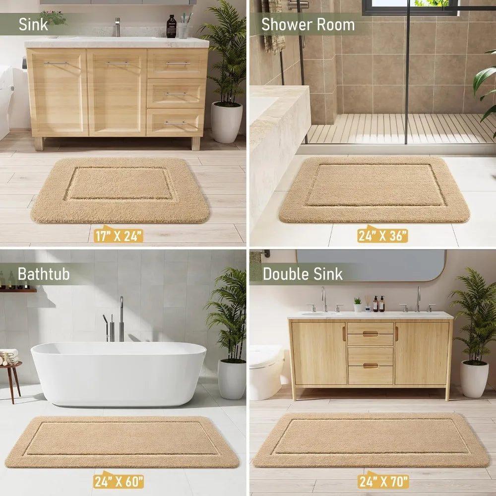 Hign-concerned Non Slip Bath Runner Rug Soft Absorbent