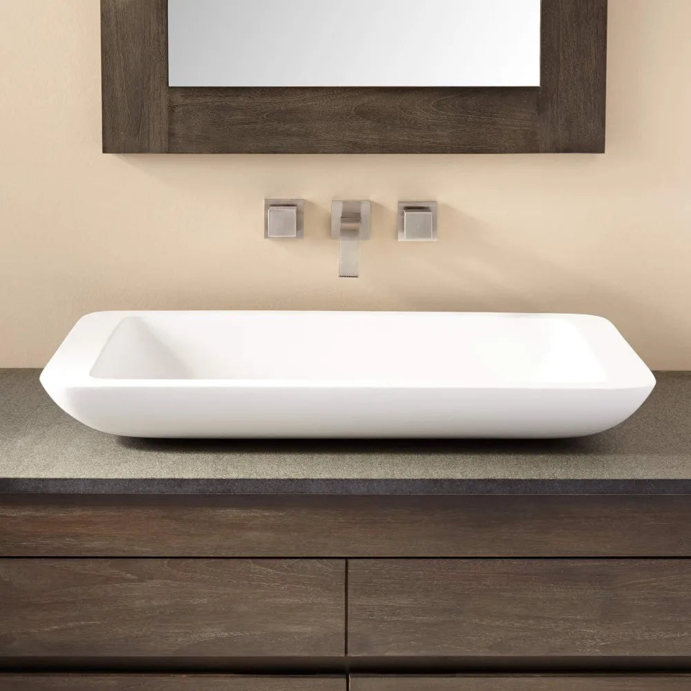 Alanna Rectangular Resin Vessel Bathroom Sink Durable