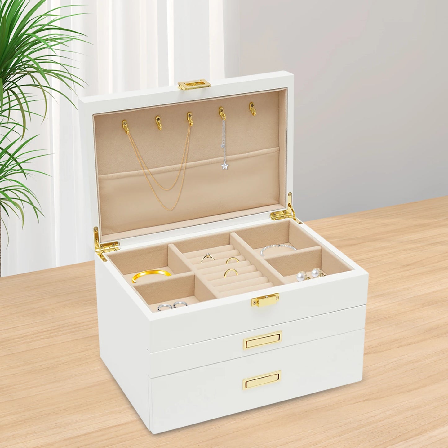 Sichuan Wood Jewelry Display Case and Watch Organizer