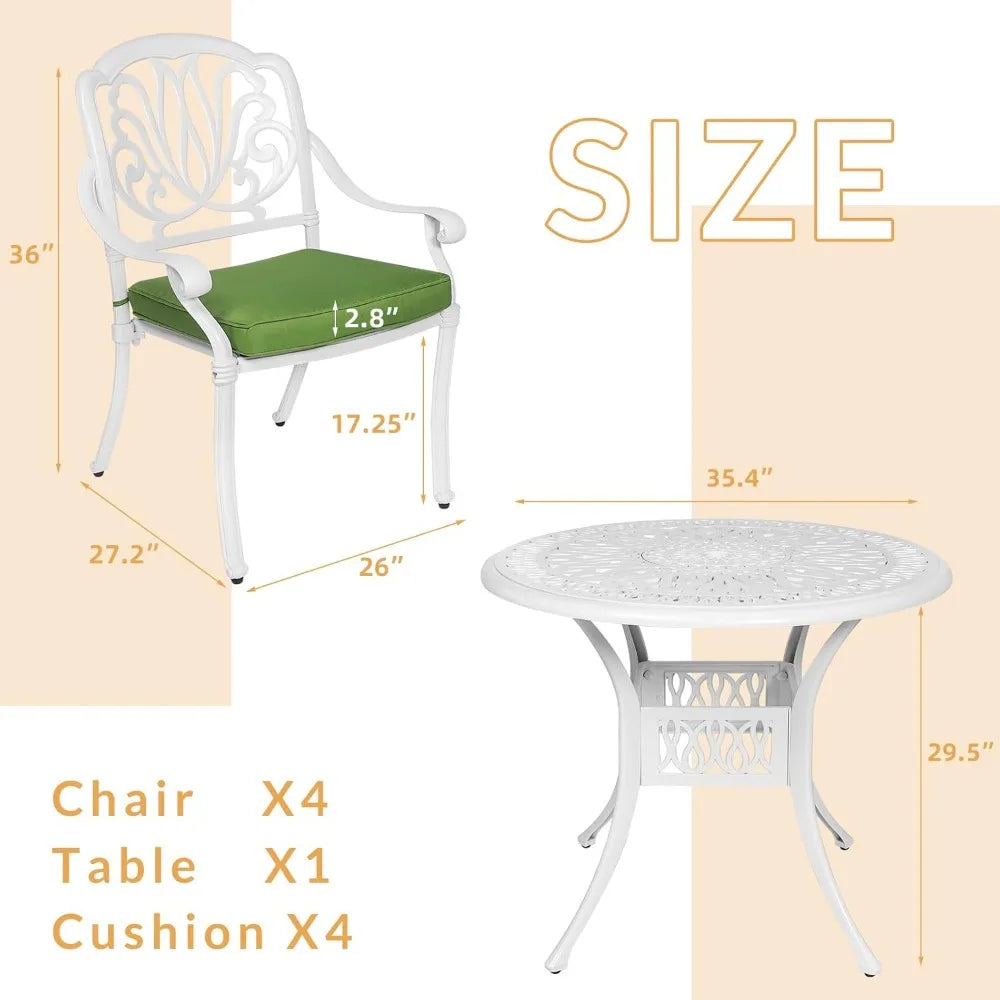 Modern 5-Piece Outdoor Patio Dining Set with Cushions