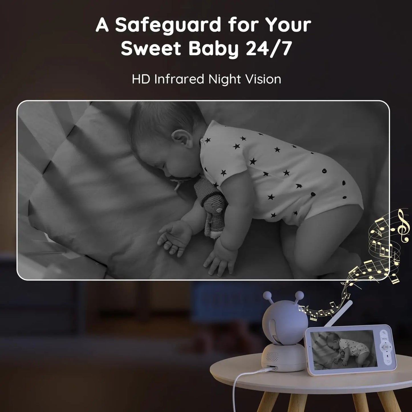 BOIFUN Baby Monitor 720p Night Vision Auto Tracking