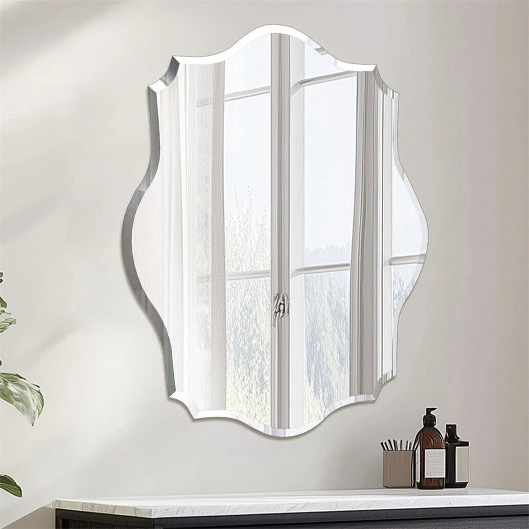 Borwart Frameless Oval Wall Mirror Beveled Edge Bathroom