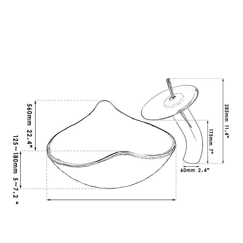 Yanksmart Leaf Style Glass Bathroom Basin Faucet Set