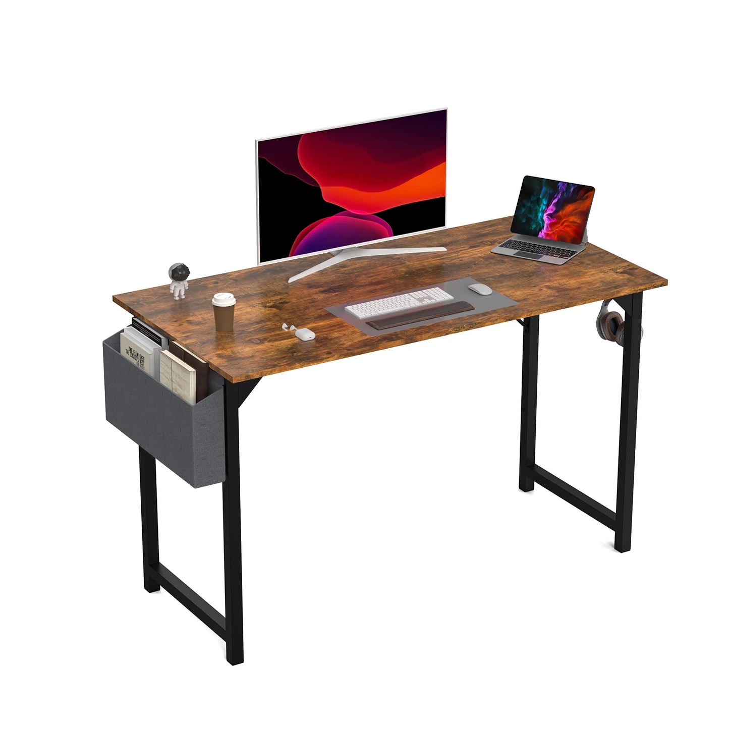 JHK Computer Desk Study Table With Side Bag Headphone Hook