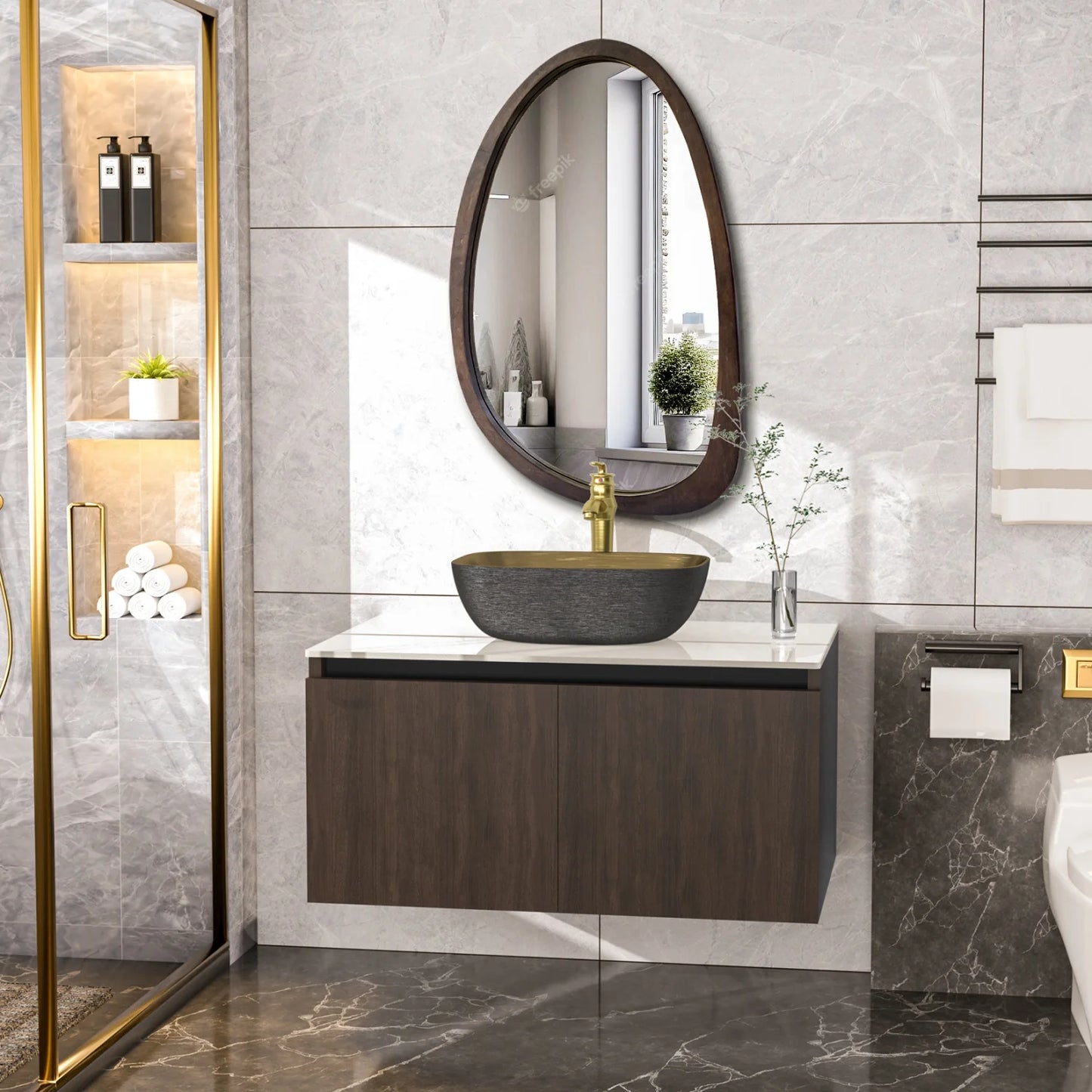 Hign Concerned Modern Floating Bathroom Vanity Sink Combo